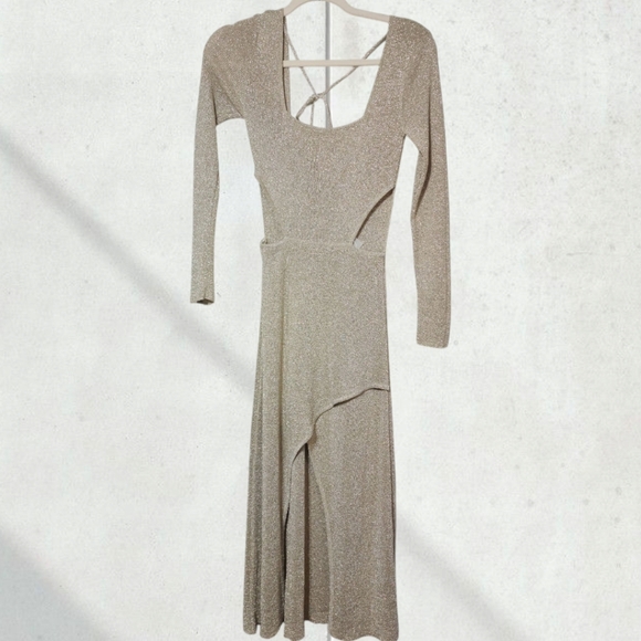 NWT MISA Metallic 'Minka' Midi Dress - Picture 4 of 6